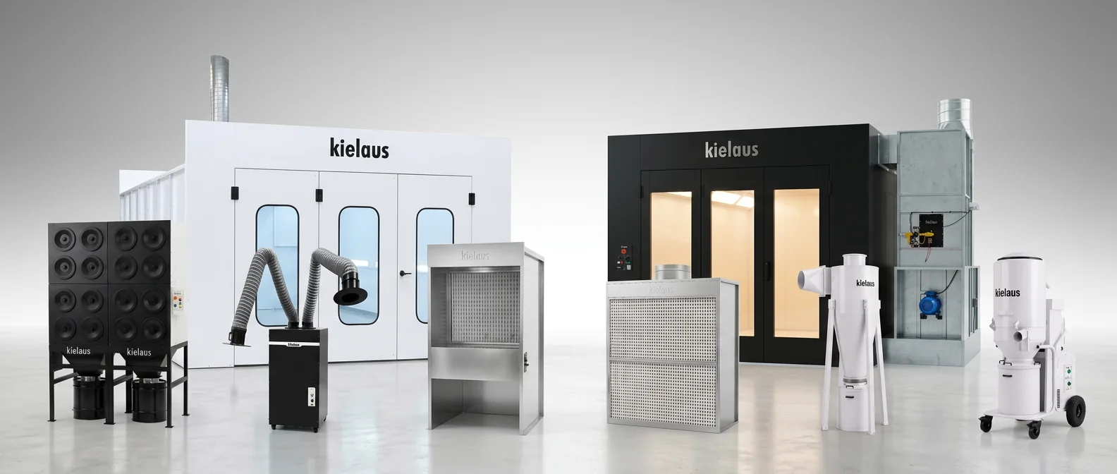 Equipos kielaus: colector de polvo, extractor de humos de soldadura, cabinas de pintura, muros de filtración, ciclón y aspiradora industrial
